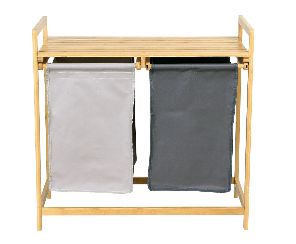 Bamboo Laundry or Toy Basket HANOI 2 Compartments DUO COLOR