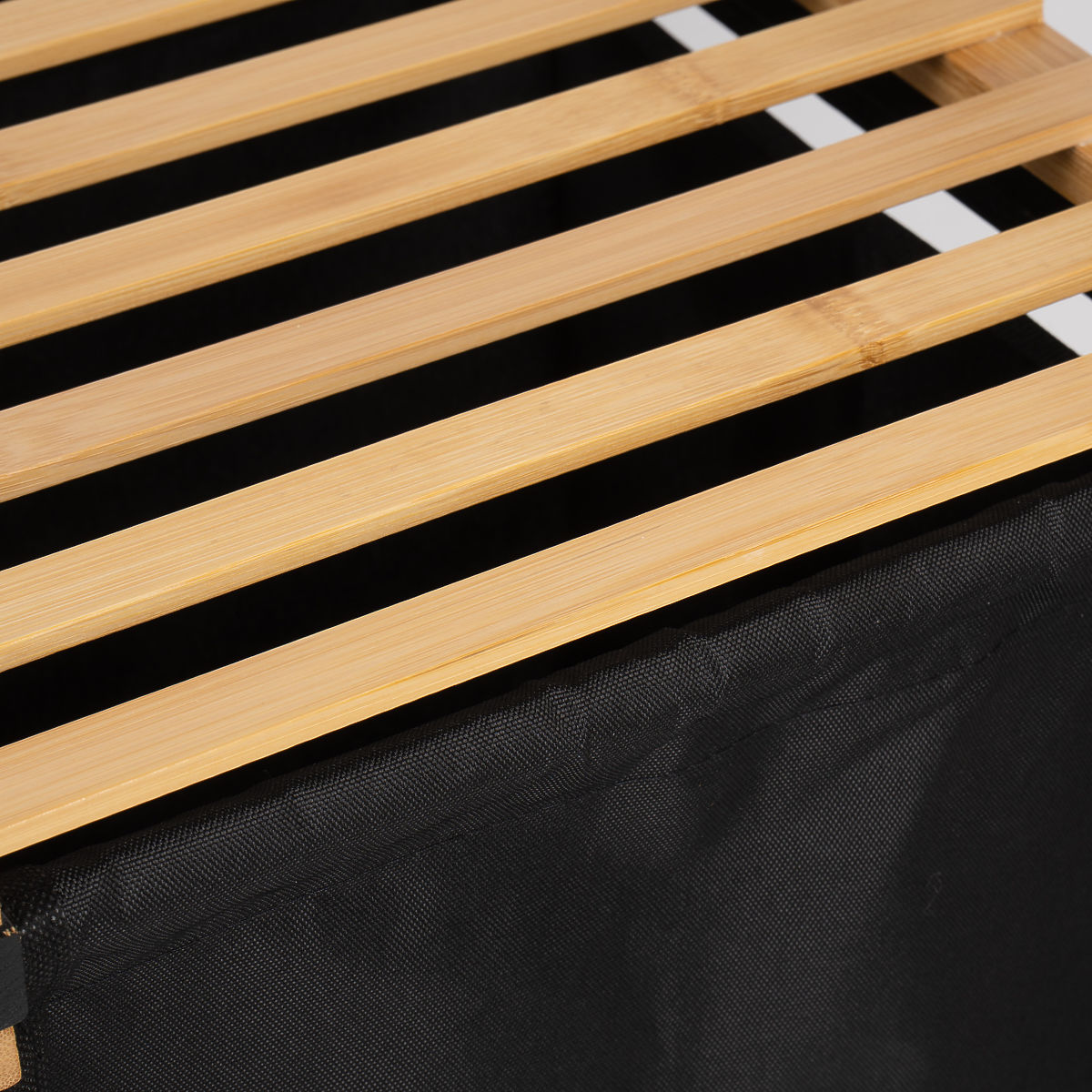 bamboo laundry or toy basket HANOI BLACK 2 compartments DUO COLOR