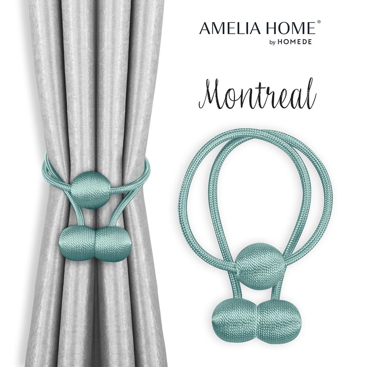 Curtains - Accessories MONTREAL color turquoise ameliahome