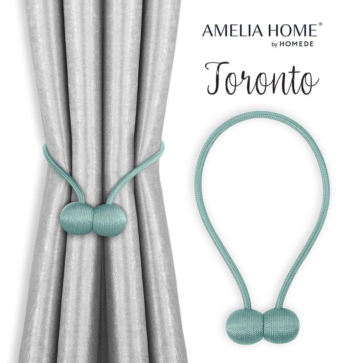 Curtains - Accessories TORONTO color turquoise ameliahome