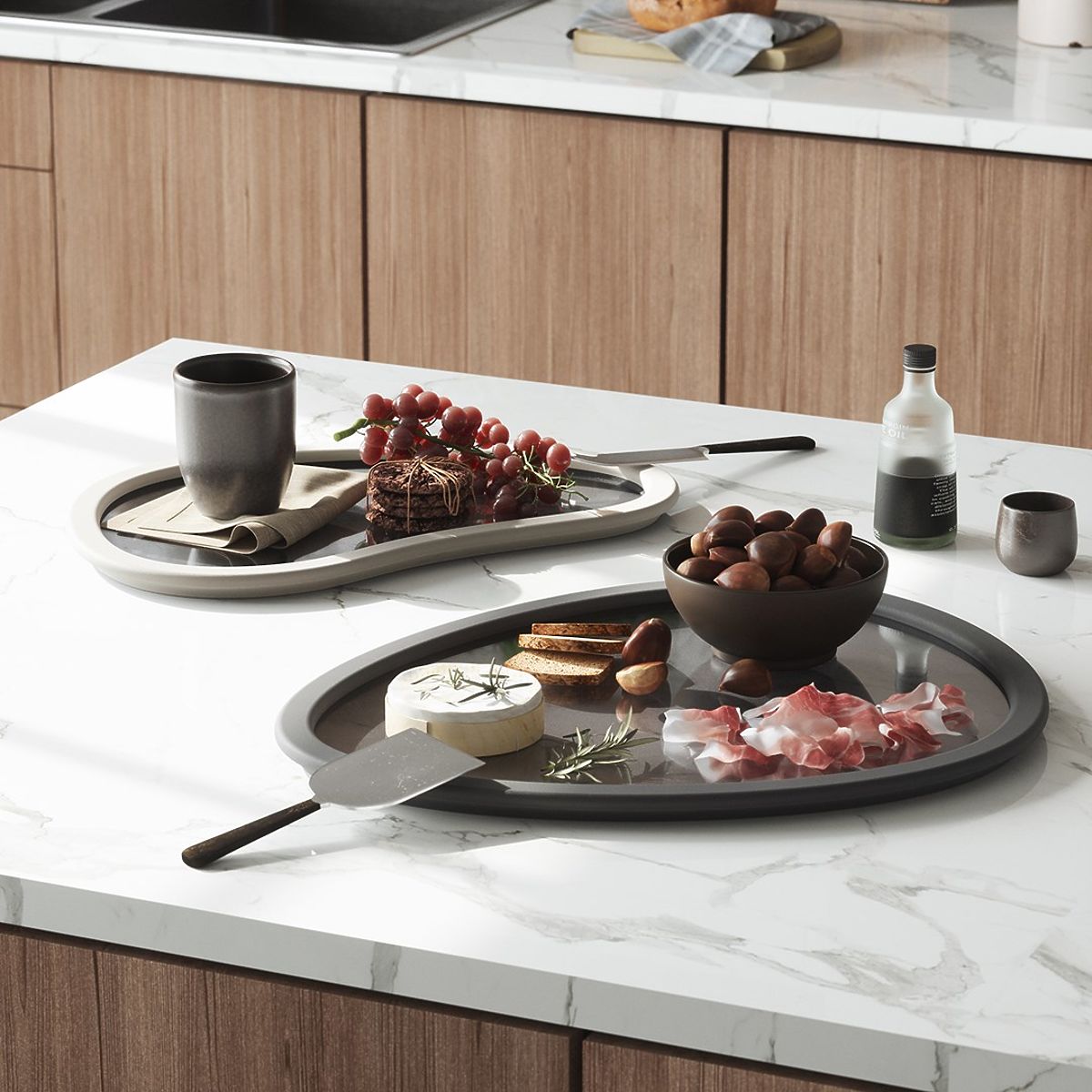 Kitchen Accessories with Irregular Shape HUB in Graphite Color Minimalist Style Umbra