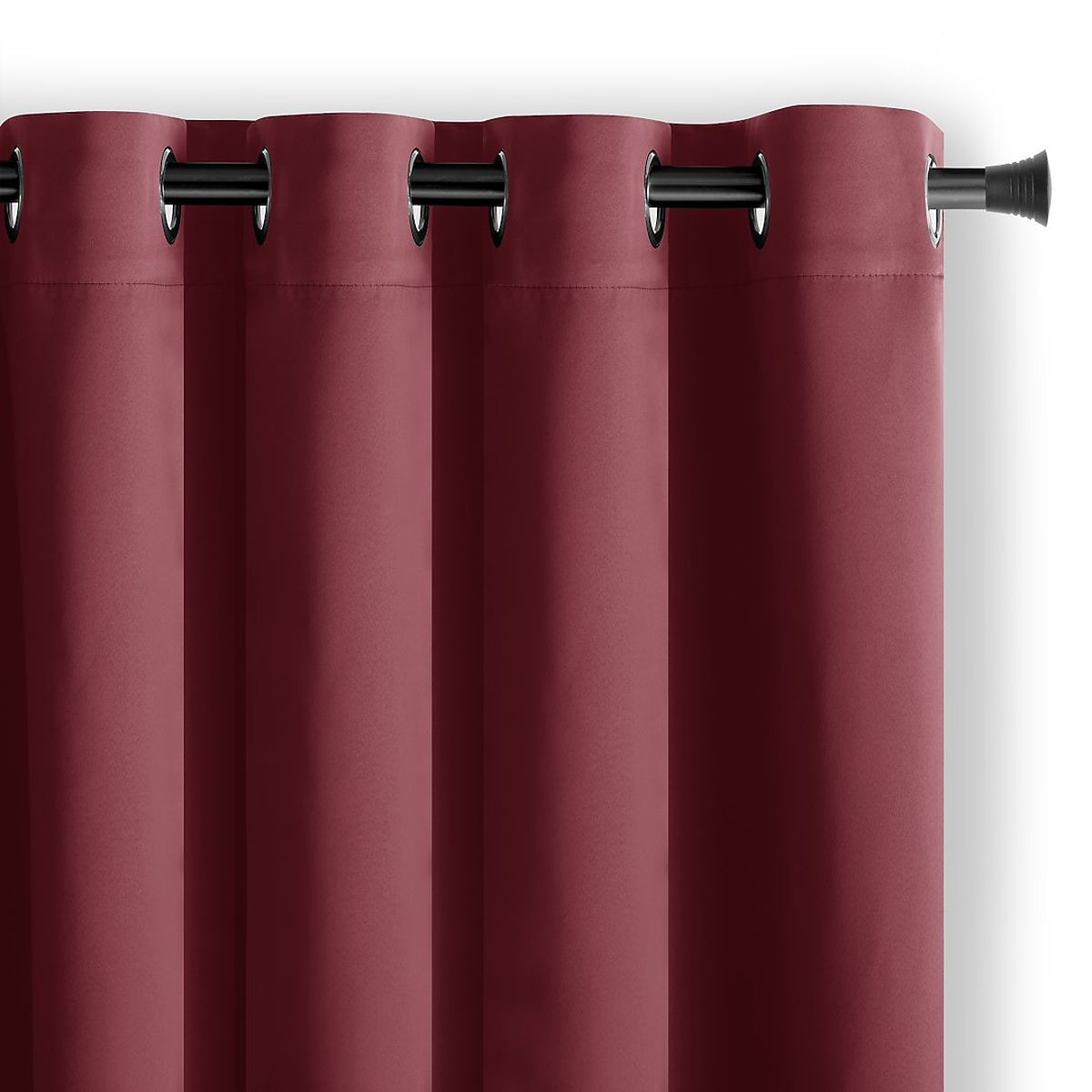 RESTILO BLACKOUT Curtain Red Color, Tieback for Fastening, Classic Style, Silver Rings, Material b