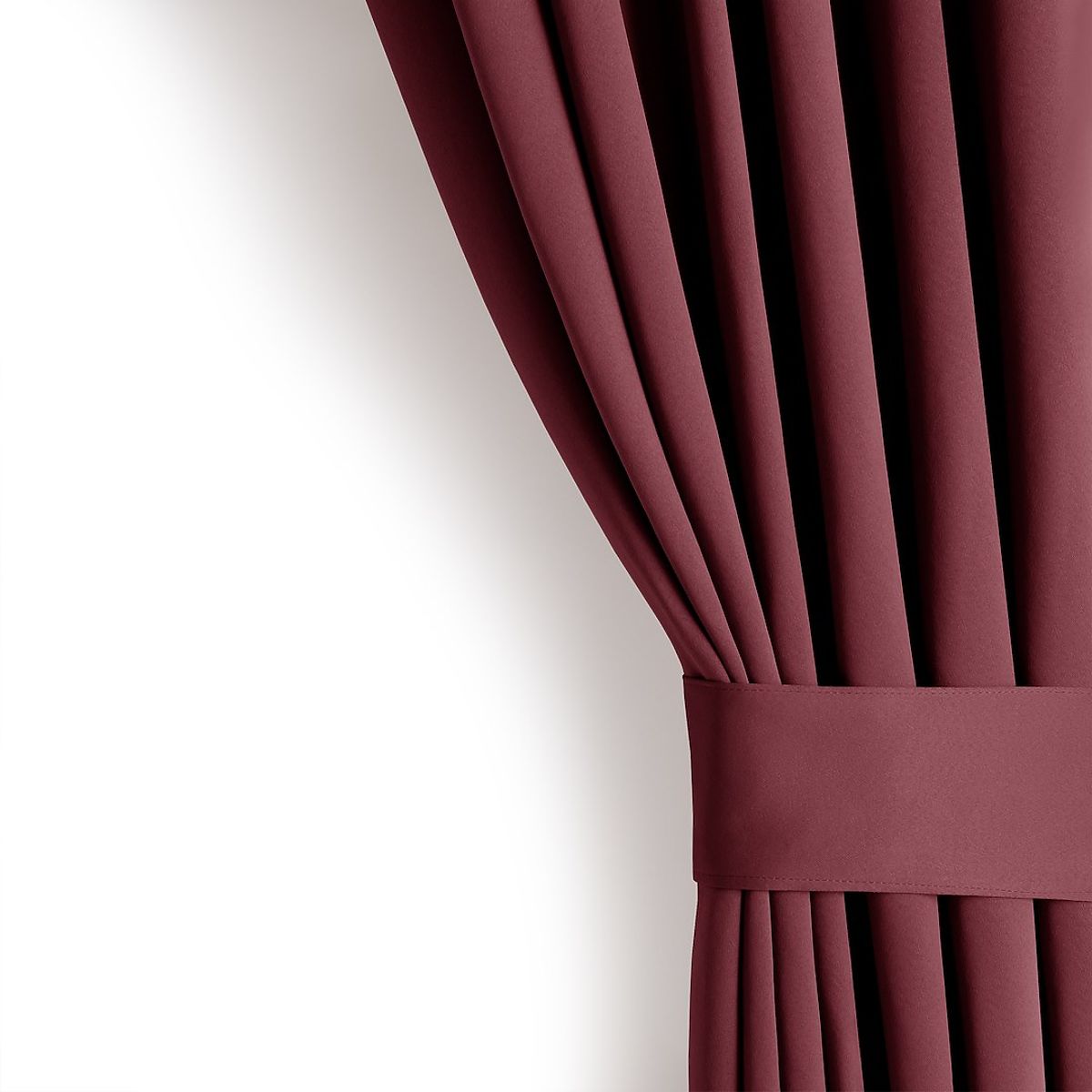 RESTILO BLACKOUT Curtain Red Color, Tieback for Fastening, Classic Style, Silver Rings, Material b