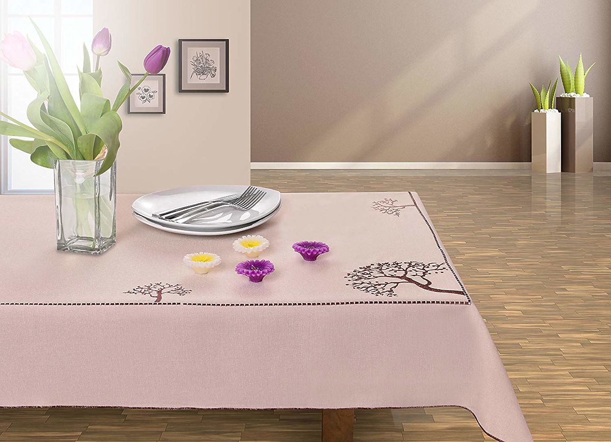 Tablecloth OLD COLLECTIONS color beige with embroidered plant motif 30x45 decor tephani