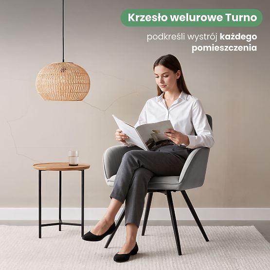 6x Velvet Swivel Chair with Stitching Gray TURNO Black Legs