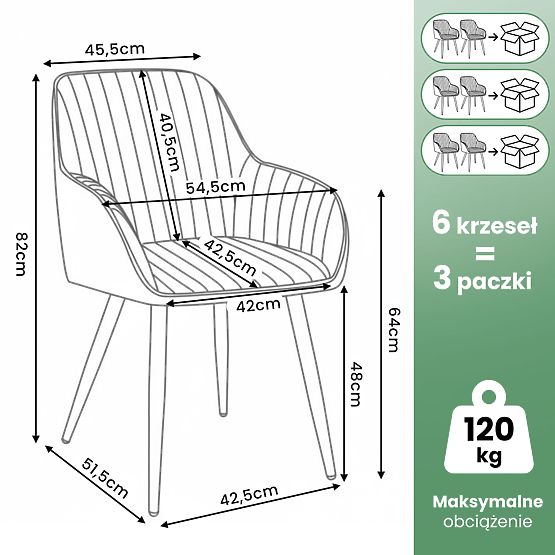 6x Velvet Upholstered Chair with Stitching Gray FLORENCE Black Legs