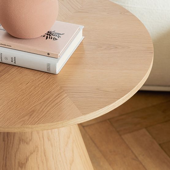 Abisko Side Table, 60 cm, Round, Natural Oak Veneer