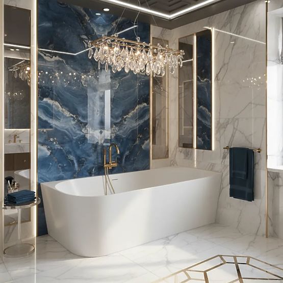 Acrylic Corner Bathtub BELLANTO SLIM 170 Right