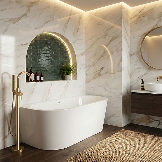 Acrylic Wall-Mounted Bathtub OLIMPIA 170 cm