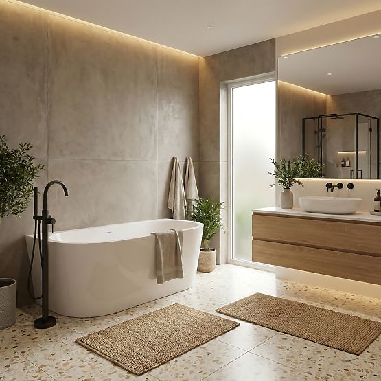 Acrylic Wall-Mounted Bathtub OLIMPIA 170 cm