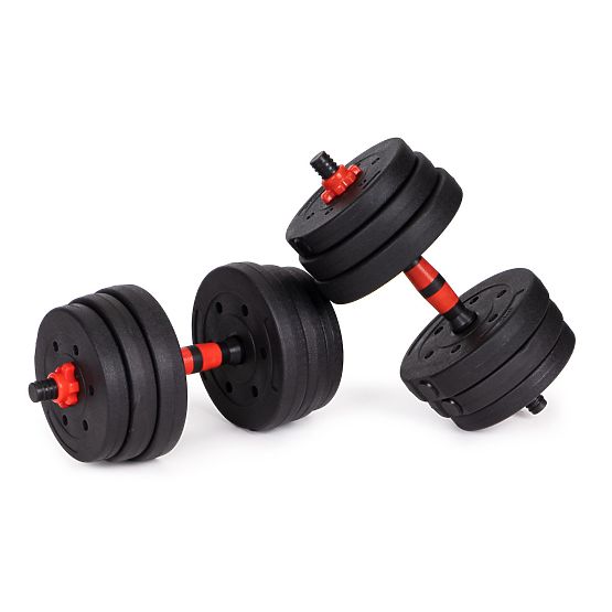 Adjustable Dumbbells 2 x 10kg Dumbbell Set 20kg Bar