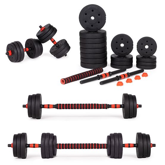 Adjustable Dumbbells 2 x 15kg Dumbbell Set 30kg Bar