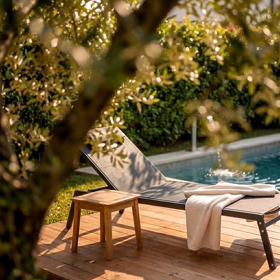 Adjustable Garden Lounger Paraiso, Black/Graphite