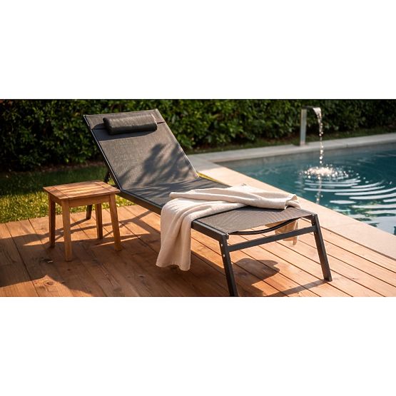 Adjustable Garden Lounger Paraiso, Black/Graphite