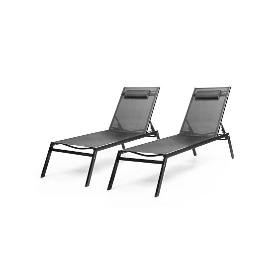 Adjustable Garden Lounger Paraiso, Black/Graphite