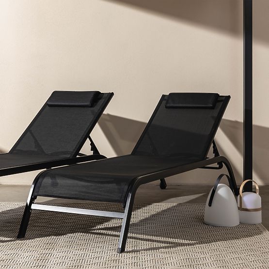 Adjustable Garden Lounger Sandy, Black/Graphite
