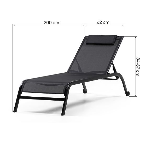 Adjustable Garden Lounger Sandy, Black/Graphite
