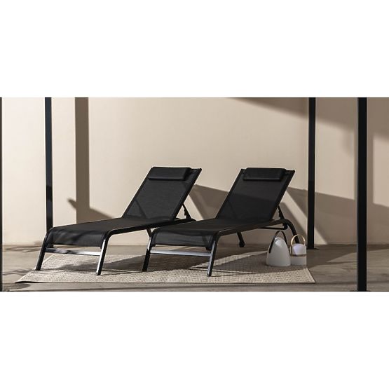 Adjustable Garden Lounger Sandy, Black/Graphite