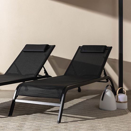 Adjustable Garden Lounger Sandy, Black/Graphite