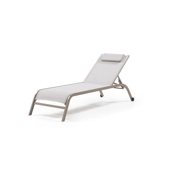 Adjustable Garden Lounger Sandy, Light Grey/Beige