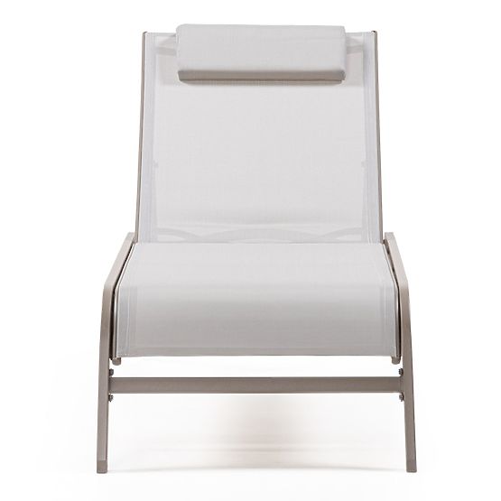 Adjustable Garden Lounger Sandy, Light Grey/Beige