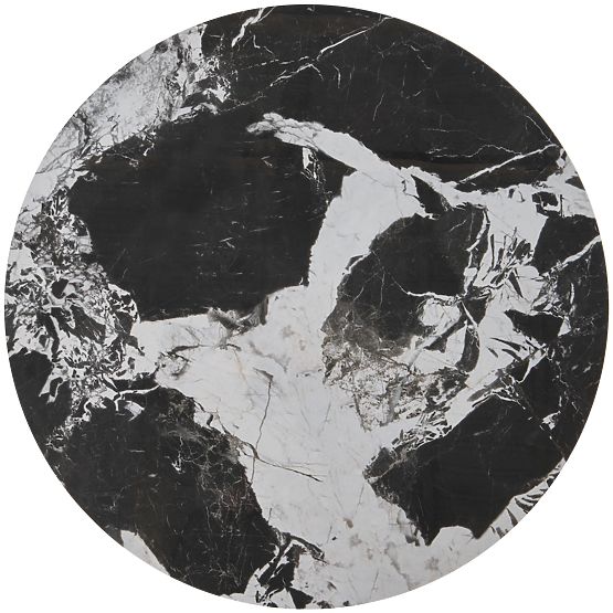 ALEXANDRA Set of 2 Tables, Black Marble / Black