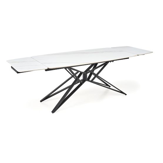 ALFREDO Extendable Table, White Marble / Black (2p=1pc)