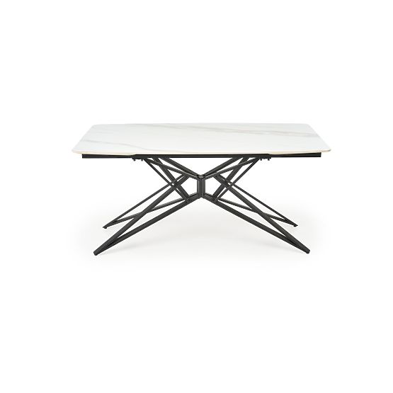 ALFREDO Extendable Table, White Marble / Black (2p=1pc)