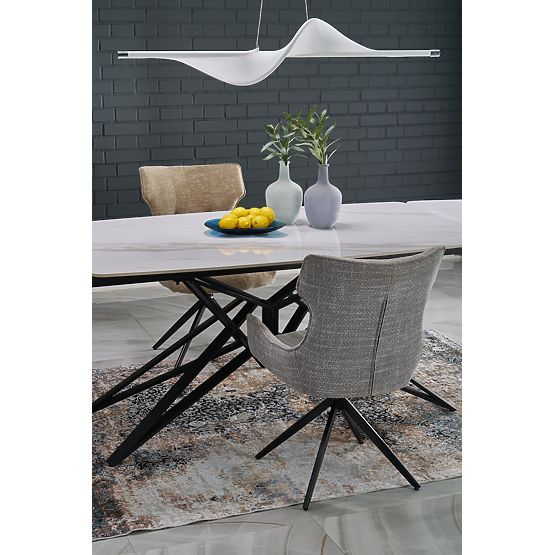 ALFREDO Extendable Table, White Marble / Black (2p=1pc)