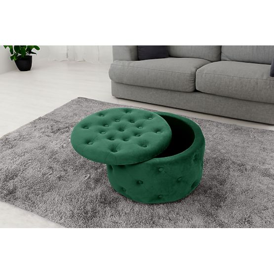 ALIA BOTTLE GREEN POUF