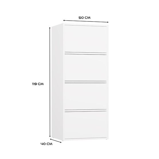 ALMA WHITE Sideboard Cabinet 4 Doors 4 Shelves