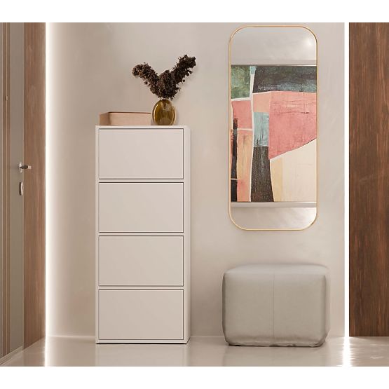 ALMA WHITE Sideboard Cabinet 4 Doors 4 Shelves
