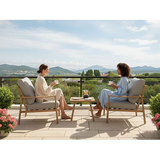 Aluminum Balcony Furniture (2 Chairs + Table) SERANO