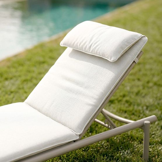 Amarello Adjustable Garden Lounger, Aluminum, Light Beige/Beige-Grey