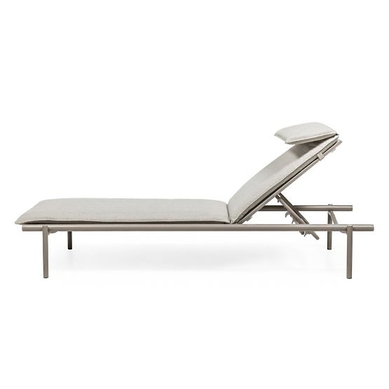 Amarello Adjustable Garden Lounger, Aluminum, Light Beige/Beige-Grey