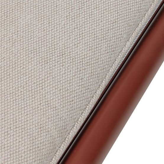 Amarello Adjustable Garden Lounger, Aluminum, Light Beige/Burgundy Brown