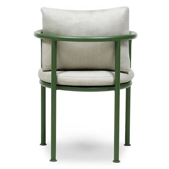 Amarello Garden Chair Aluminum, Light Beige/Green, Rounded