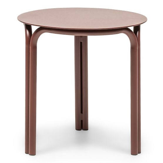 Amarello Garden Table 45 cm, Aluminum, Round, Wine Brown