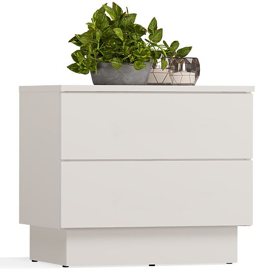 AMBER 2S Nightstand with 2 Drawers for Bedroom CASHMERE Beige