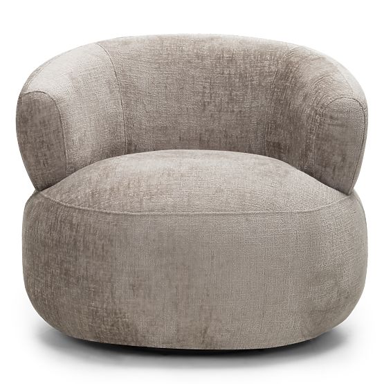 Ambi Swivel Chair Beige, Rounded Shapes