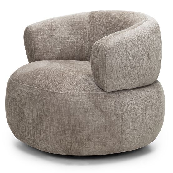 Ambi Swivel Chair Beige, Rounded Shapes