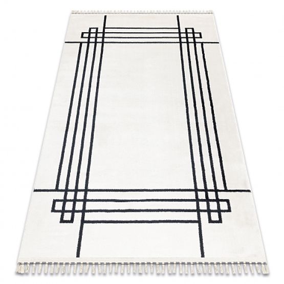 AMOUR 53096C Carpet Cream - Frame, Modern Lines, Elegant