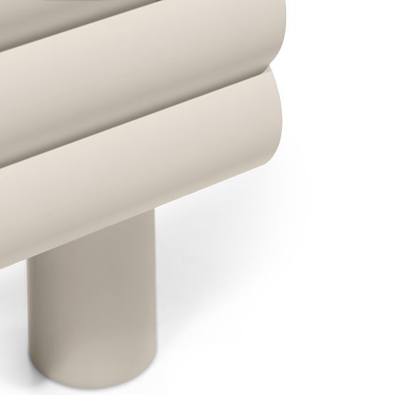 Anatra TV Cabinet, Ribbed, Beige, Rounded Shapes