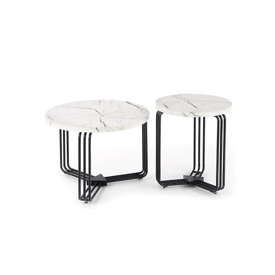 ANTICA M conference table top - white marble, frame - black (2p=1pc)