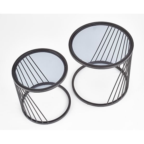 ANTILLA set of 2 tables black / smoked (1p=1pc)