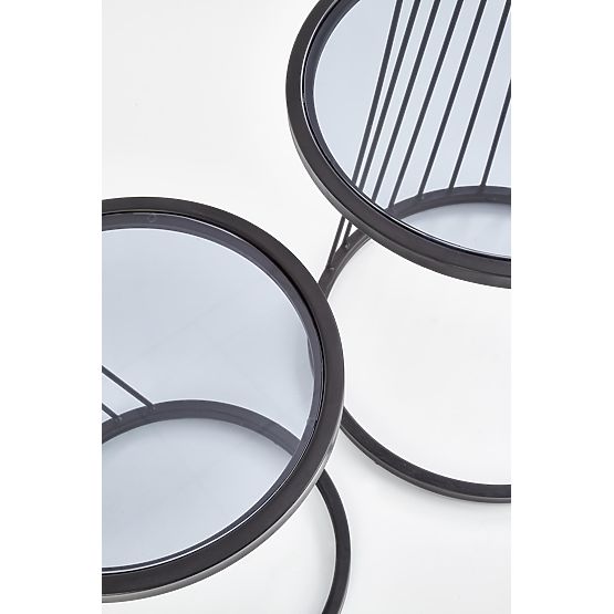 ANTILLA set of 2 tables black / smoked (1p=1pc)