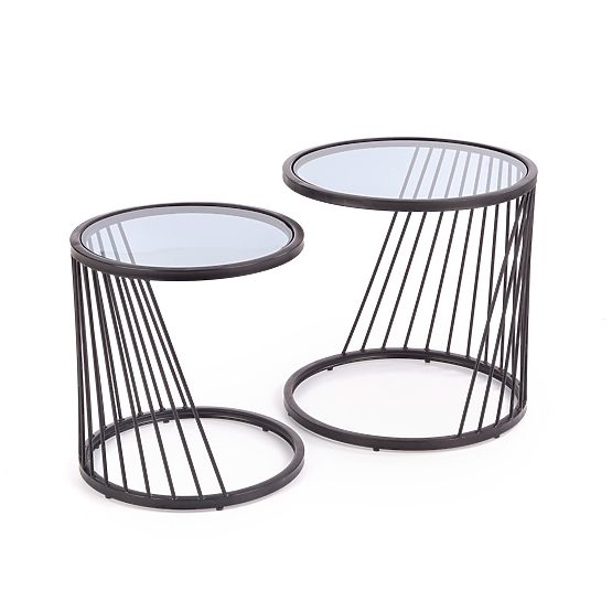 ANTILLA set of 2 tables black / smoked (1p=1pc)