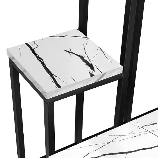 ANTIRES White Marble Metal Plant Stand