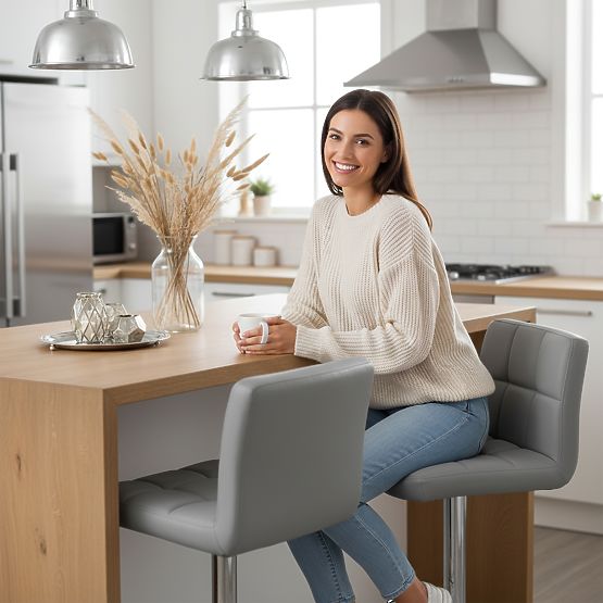 Arako Grey Bar Stool