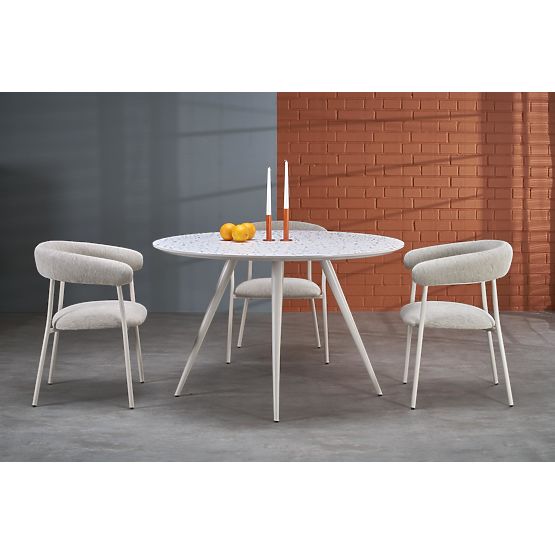 ARAMIS Table, Top - Terrazzo, Legs - White (2p=1pc)